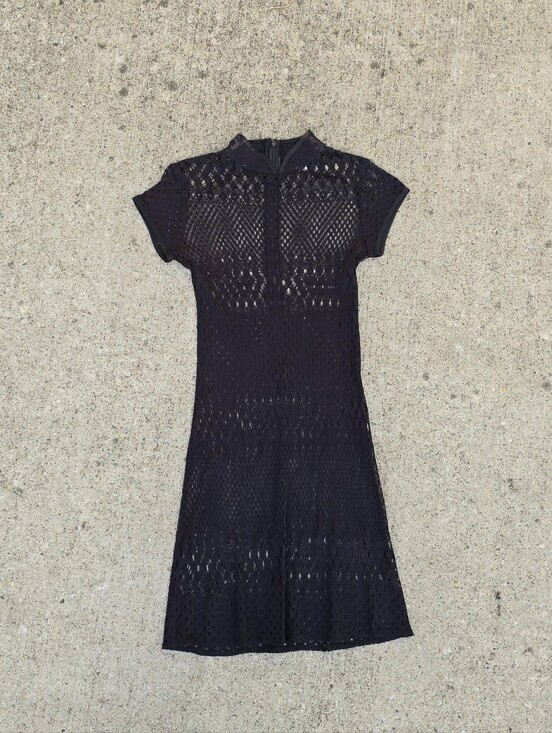 Dresses & Skirts - VTG 90s/Y2K Mica Mini Knit Grunge Gothic Net Dress Women’s Sz 4